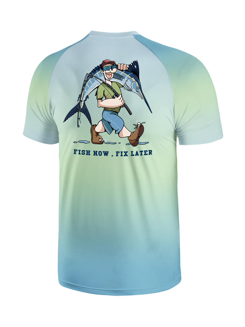 Fishing is the First Rule Gradient Fishing Tee