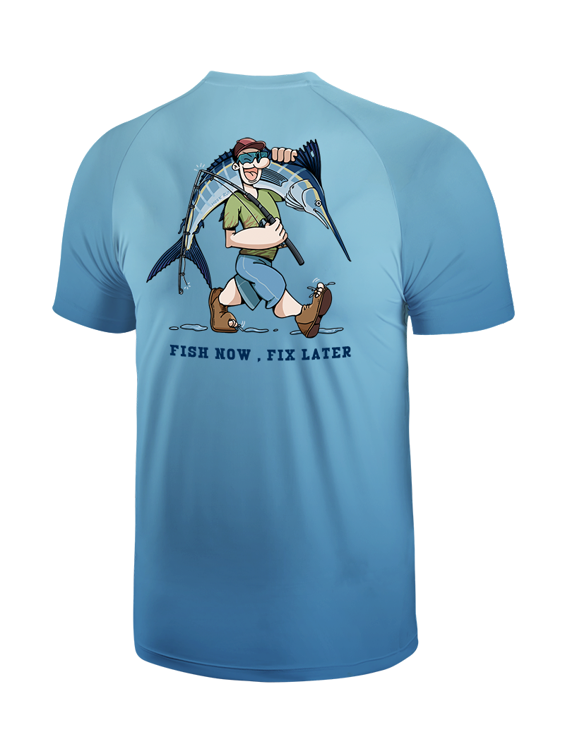 Fishing is the First Rule Gradient Fishing Tee