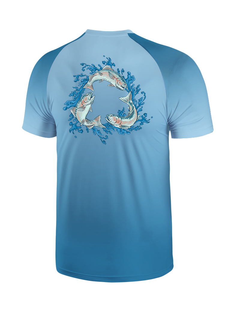Salmon Harmony Waters Gradient Fishing Tee