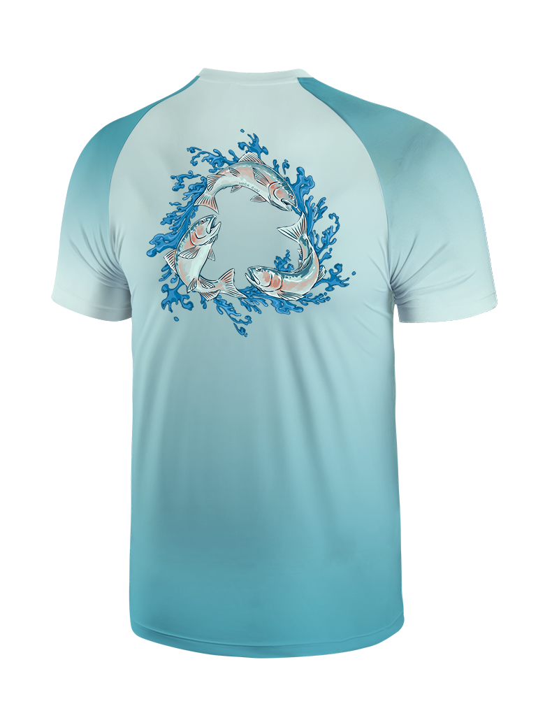 Salmon Harmony Waters Gradient Fishing Tee