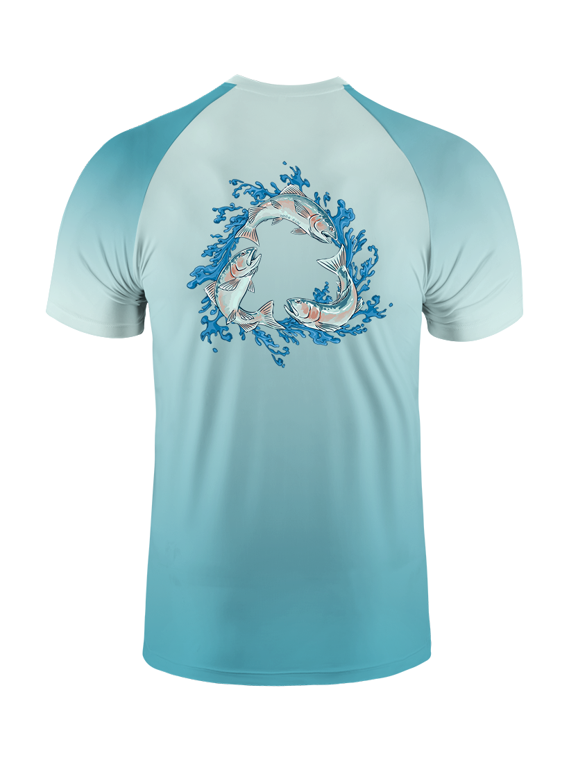 Salmon Harmony Waters Gradient Fishing Tee