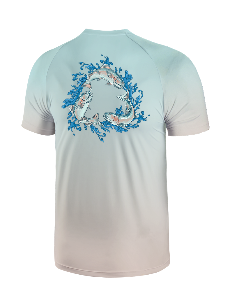 Salmon Harmony Waters Gradient Fishing Tee