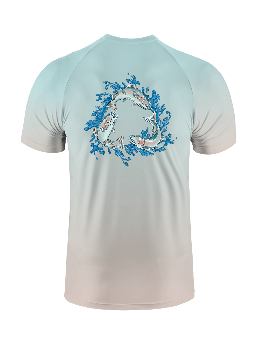 Salmon Harmony Waters Gradient Fishing Tee