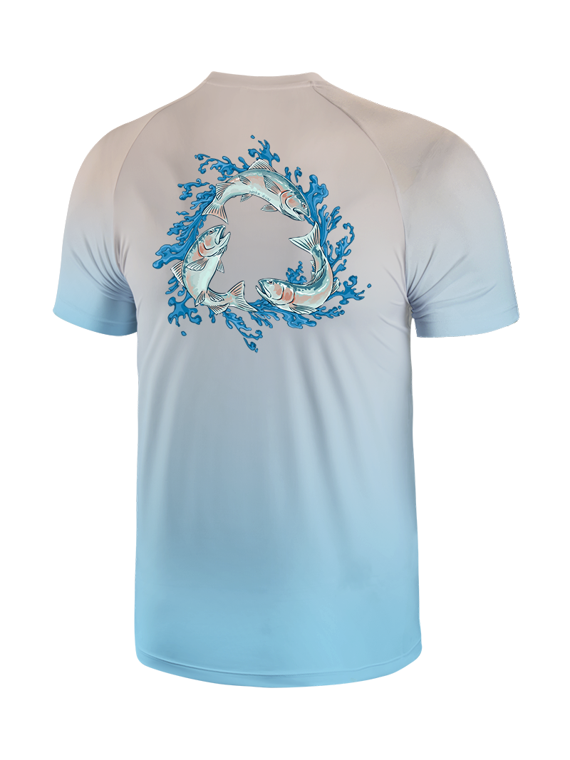 Salmon Harmony Waters Gradient Fishing Tee