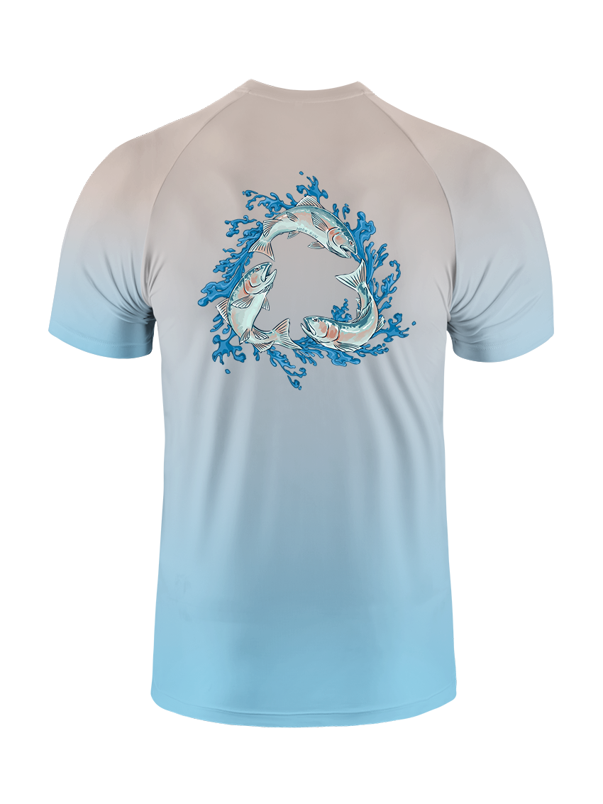Salmon Harmony Waters Gradient Fishing Tee
