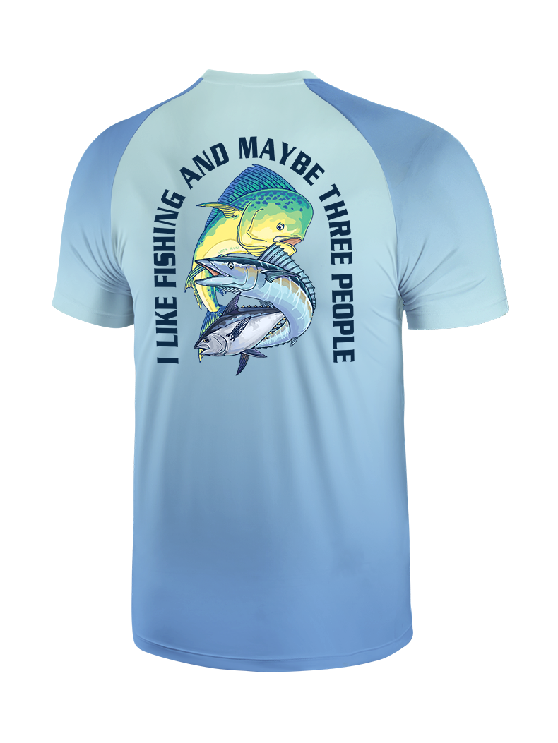 I Like People And Maybe 9 Fishing Gradient Fishing Tee