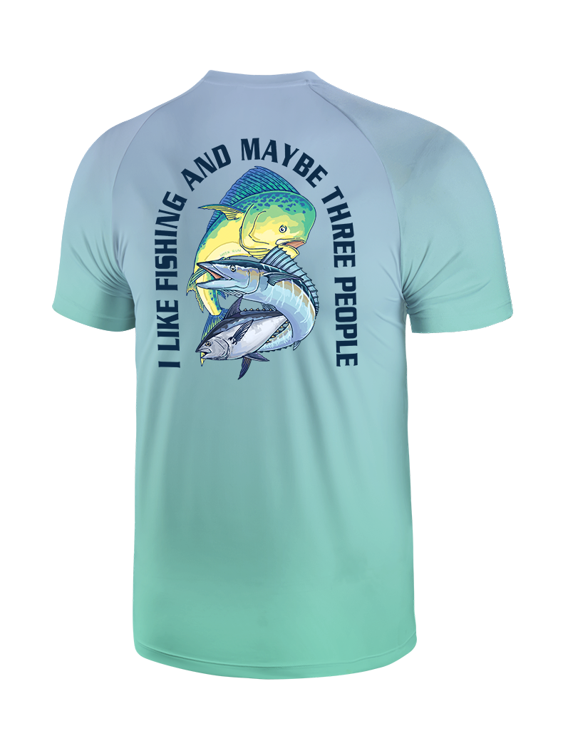 I Like People And Maybe 15 Fishing Gradient Fishing Tee