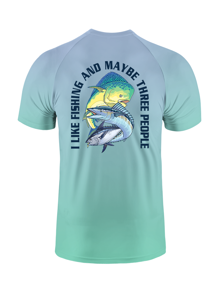 I Like People And Maybe 17 Fishing Gradient Fishing Tee