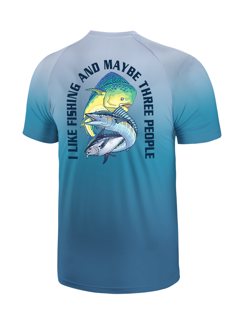 I Like People And Maybe 21 Fishing Gradient Fishing Tee