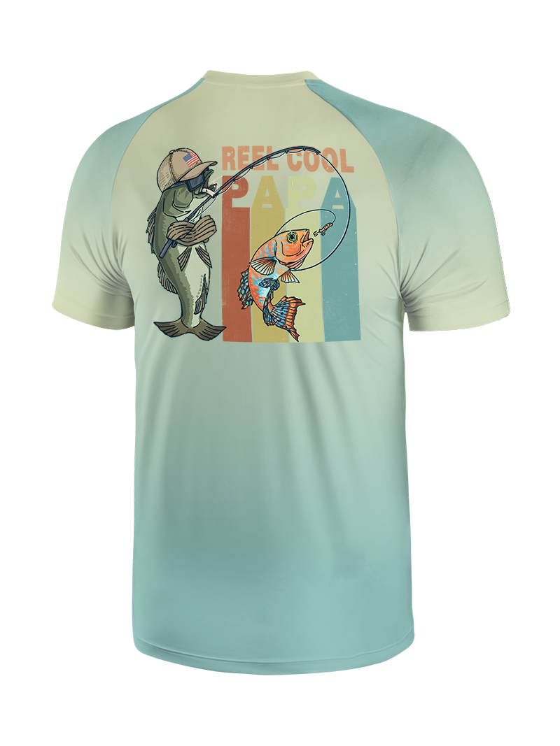 Reel Cool Papa Gradient Fishing Tee