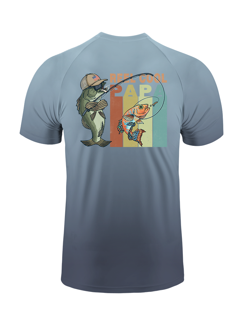 Reel Cool Papa Gradient Fishing Tee