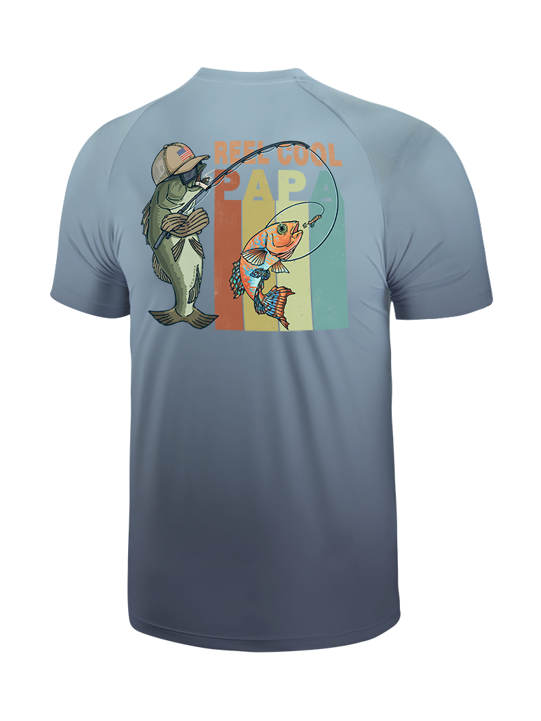 Reel Cool Papa Gradient Fishing Tee
