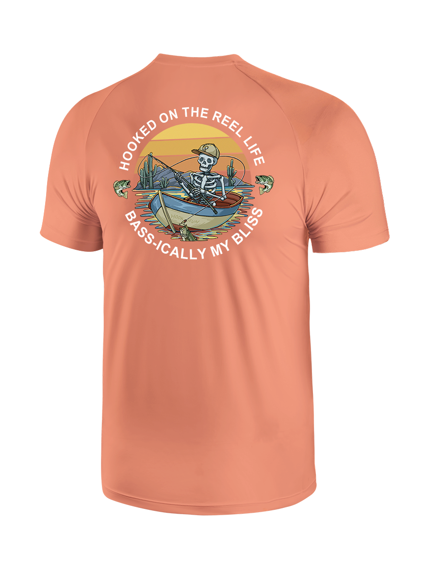 Skeleton Fishing Humor UPF Tee