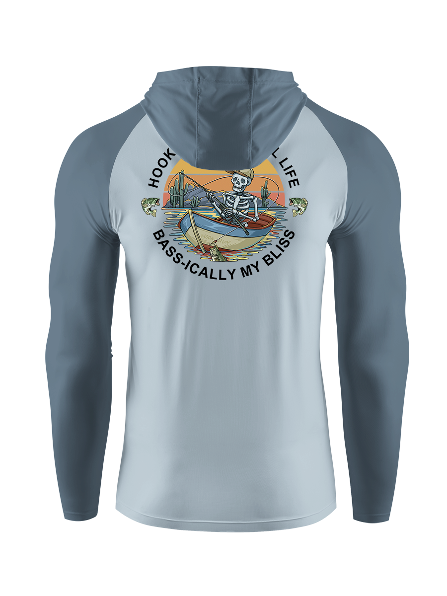 Skeleton Fishing Humor UPF Hoodie