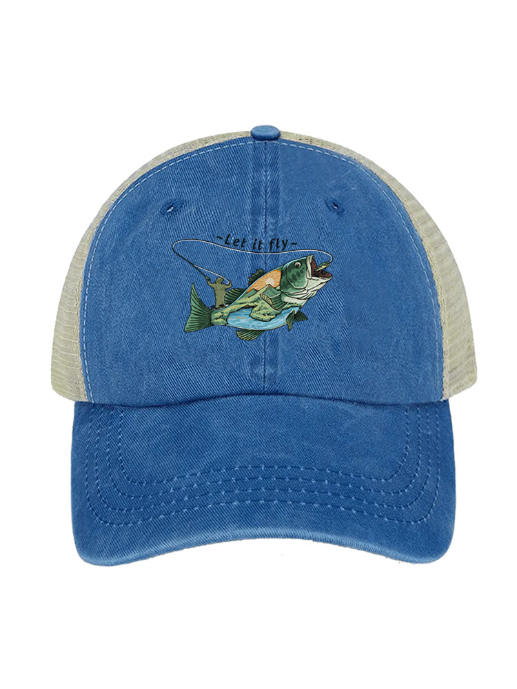 Let It Fly to Freedom Unisex Vintage Washed Meshback Hat
