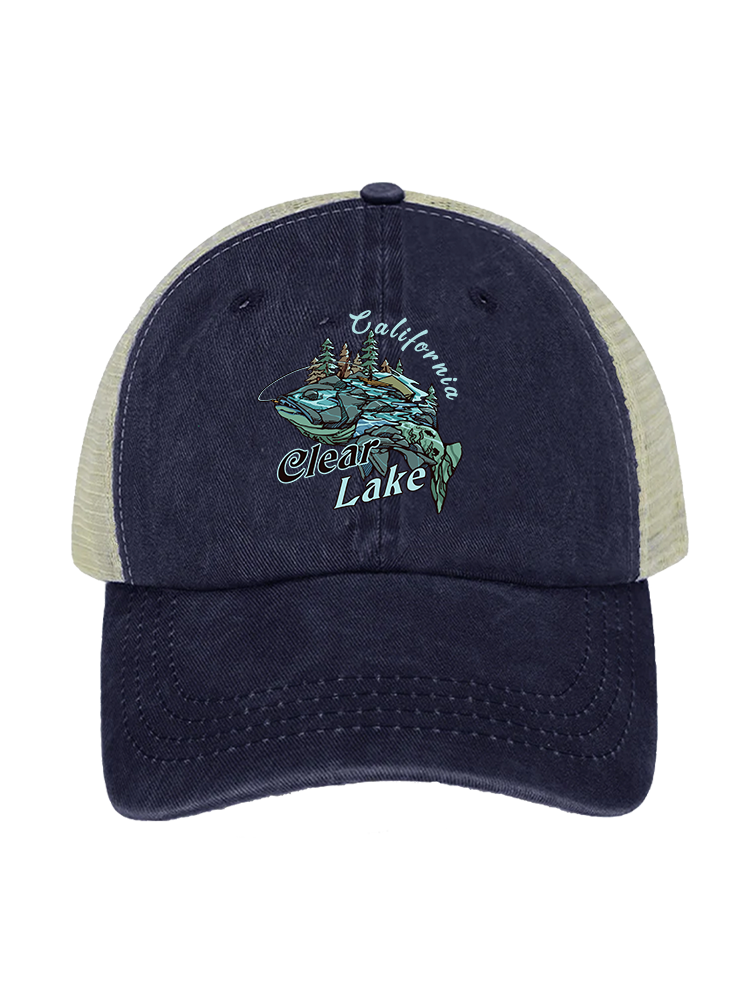 Reel Moments at Clear Lake Unisex Vintage Washed Meshback Hat