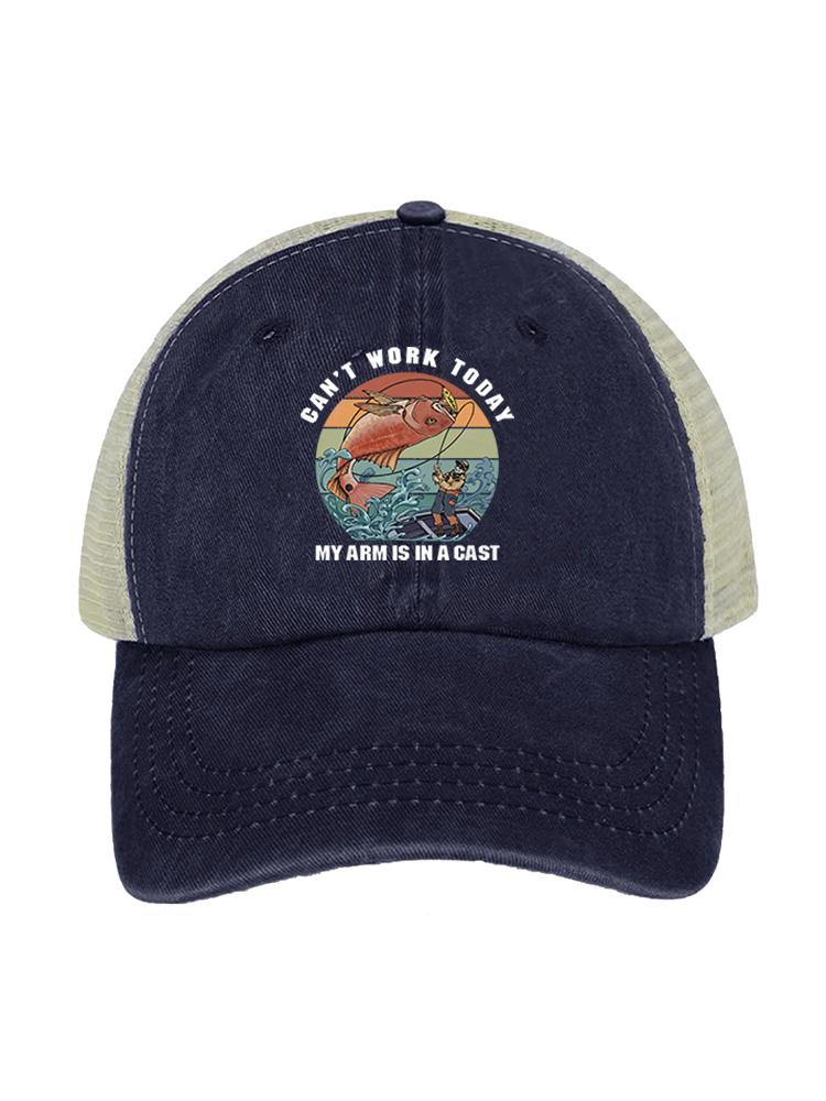 Hooked on a Day Off Unisex Vintage Washed Meshback Hat