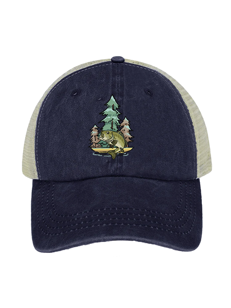 Reel Moments at Clear Lake Unisex Vintage Washed Meshback Hat