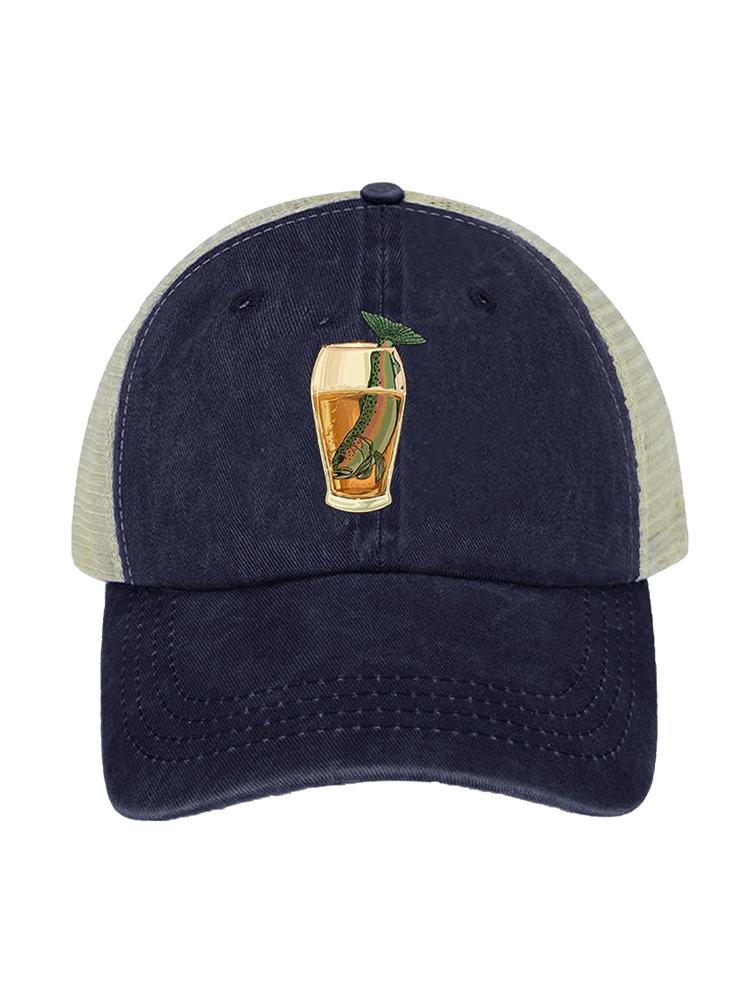 Let's Have a Drink Unisex Vintage Washed Meshback Hat
