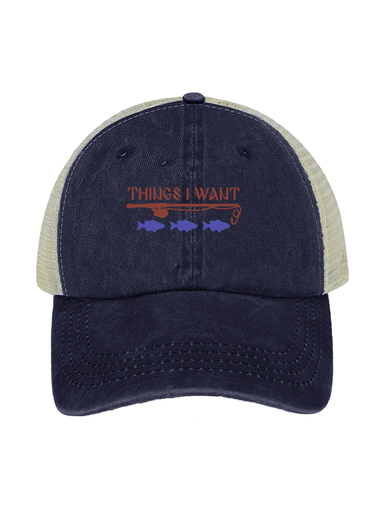Patriot Bass Angler Unisex Vintage Washed Meshback Hat
