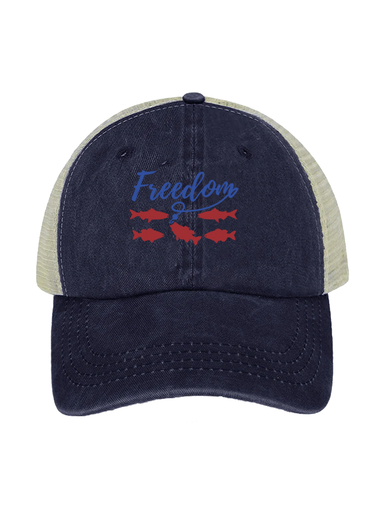 Patriotic Waters Unleashed Unisex Vintage Washed Meshback Hat