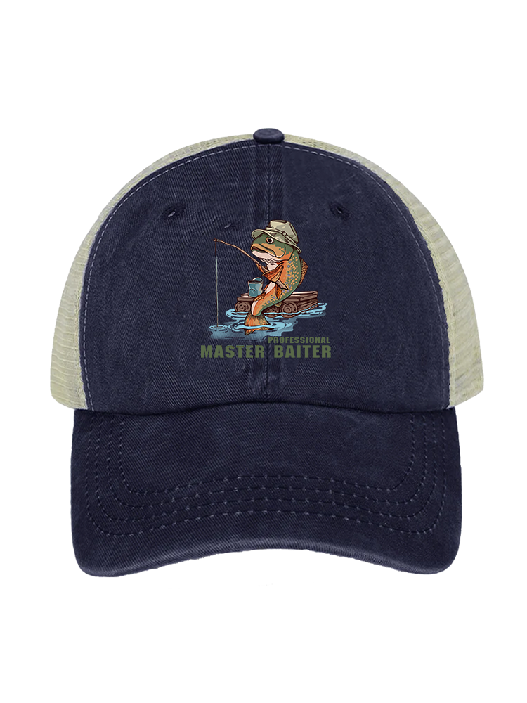 Professional Master Baiter Unisex Vintage Washed Meshback Hat