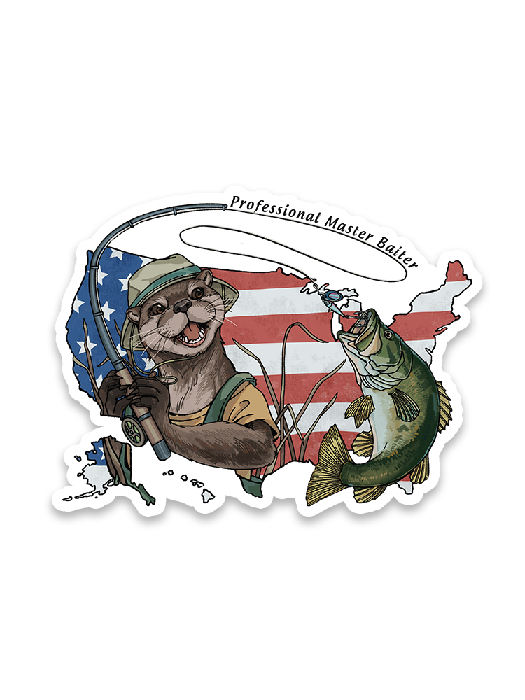 Otter vs Bass Sticker