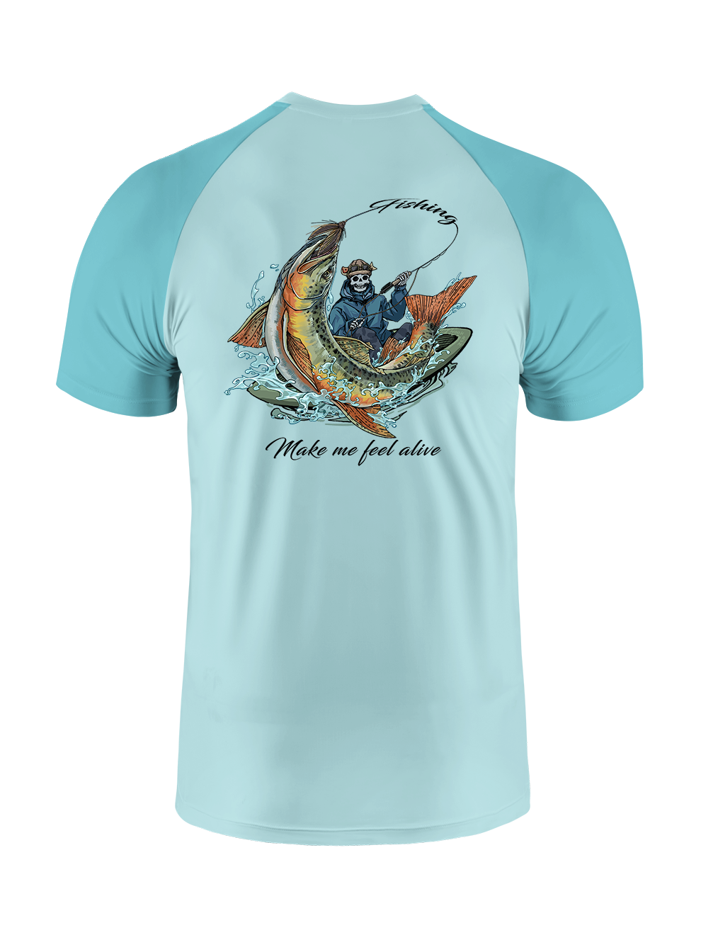 Fishing Make Me Feel Alive Vibrant Fishing Tee