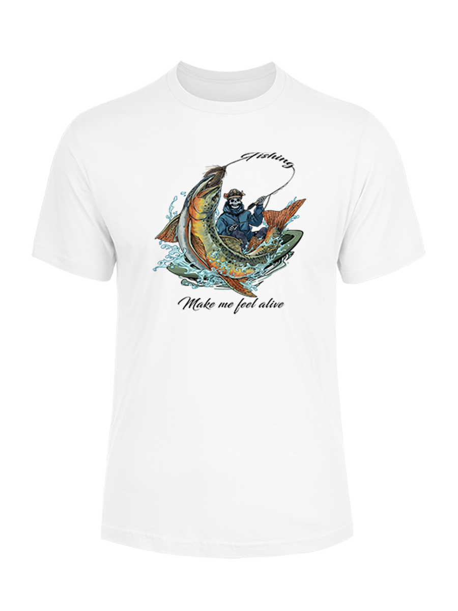 Fishing Make Me Feel Alive Unisex Cotton Tee