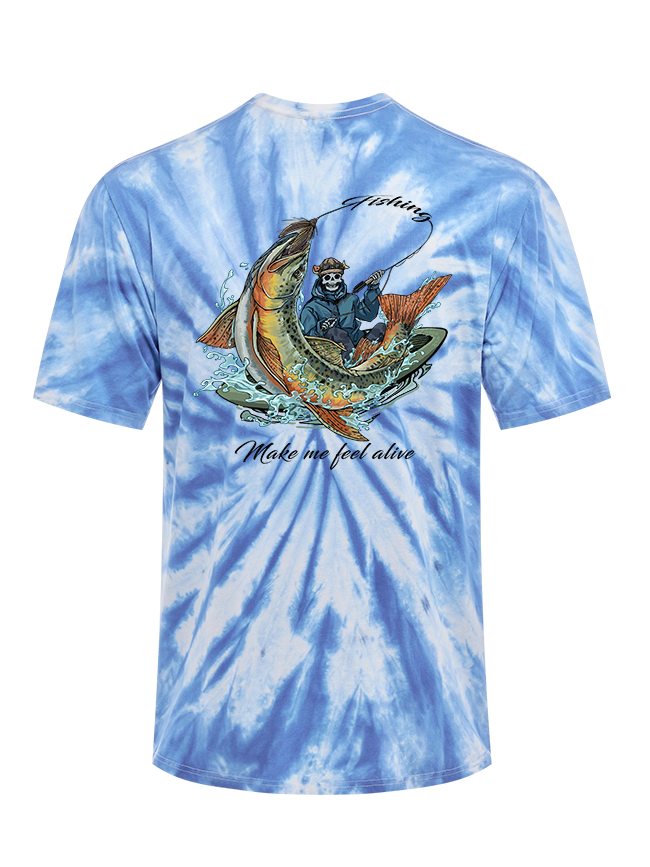 Fishing Make Me Feel Alive Tie Dye Tee