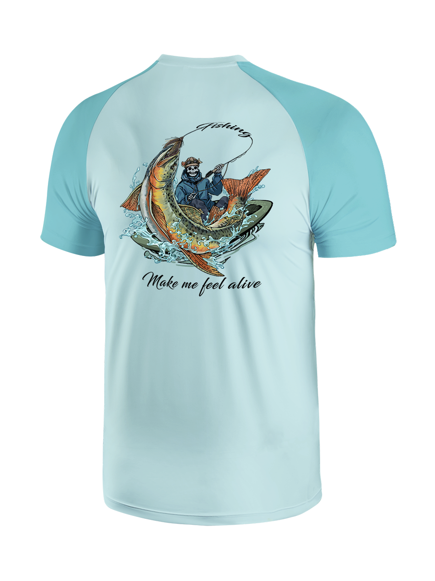 Fishing Make Me Feel Alive Vibrant Fishing Tee