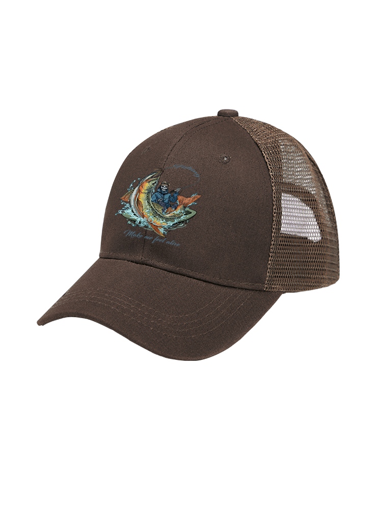 Fishing Make Me Feel Alive Mesh Velcro Hat
