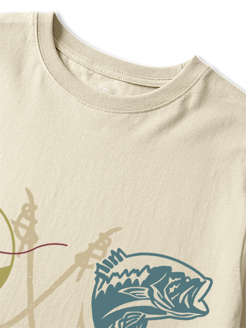 Modern LOVE Bass Fishing Unisex Classic Cotton Tee