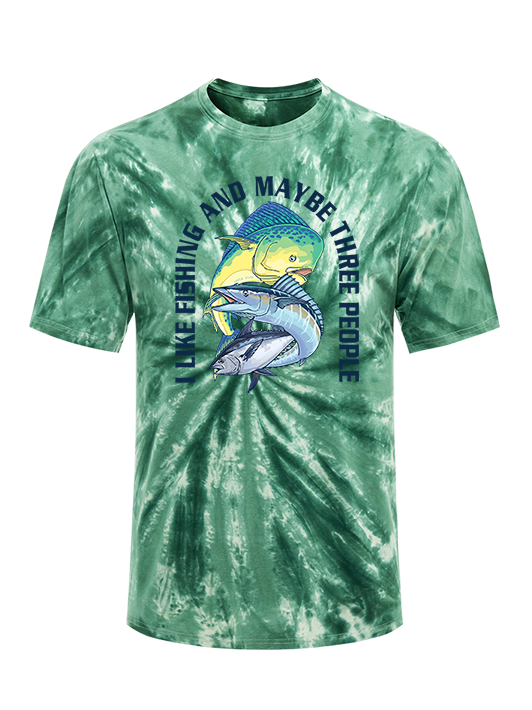 I Like Fishing Funny Tie Dye Tee