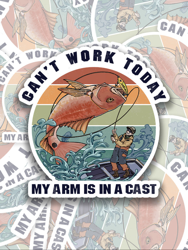 Hooked on a Day Off Sticker