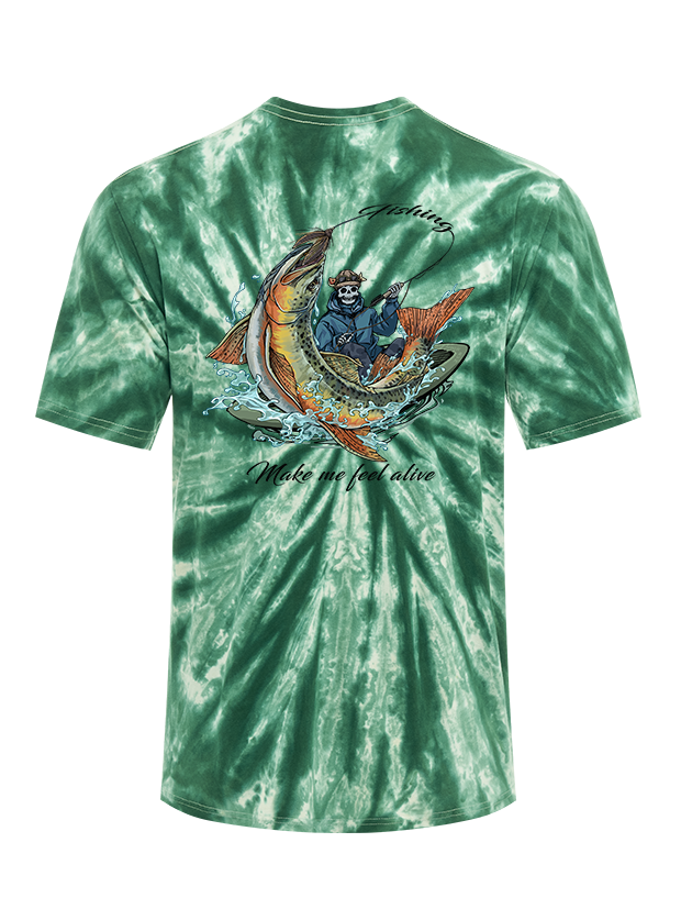 Fishing Make Me Feel Alive Tie Dye Tee