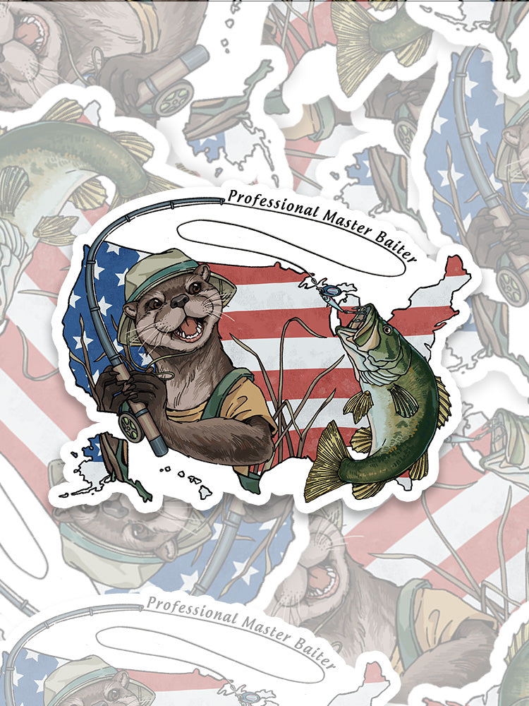 Otter vs Bass Sticker