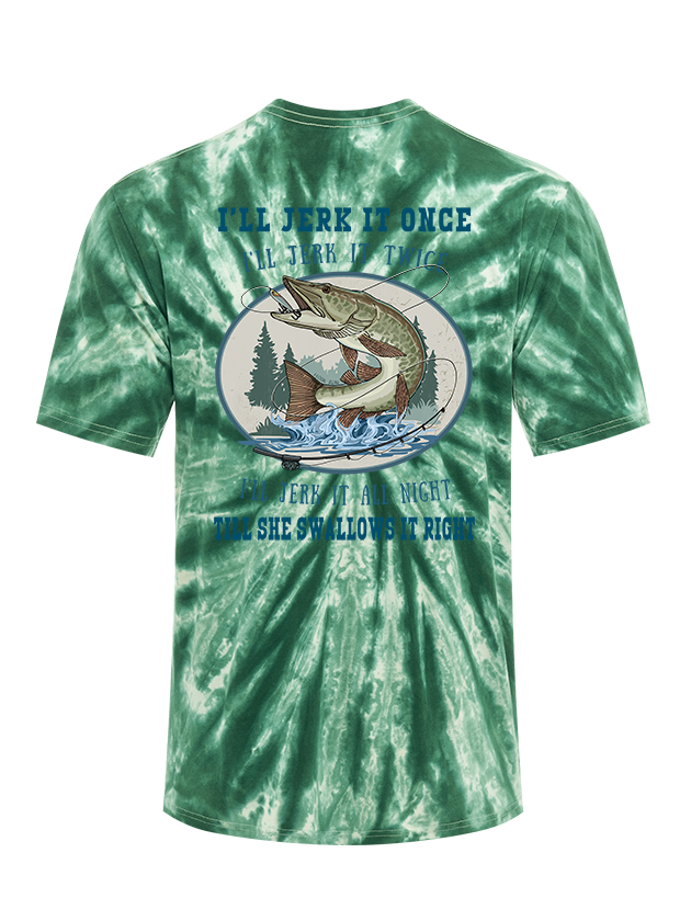 Muskie Madness Jerk and Reel Tie Dye Tee