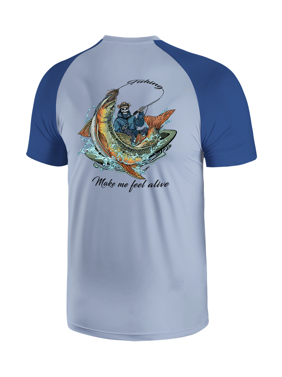 Fishing Make Me Feel Alive Vibrant Fishing Tee