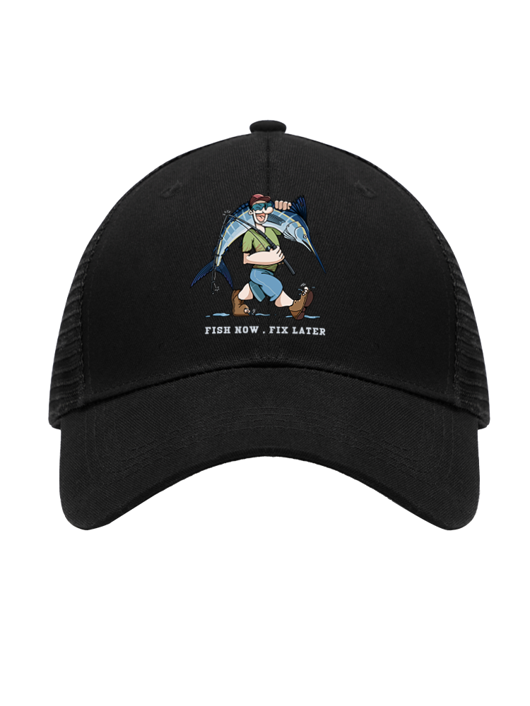 Fishing is the First Rule Mesh Velcro Hat