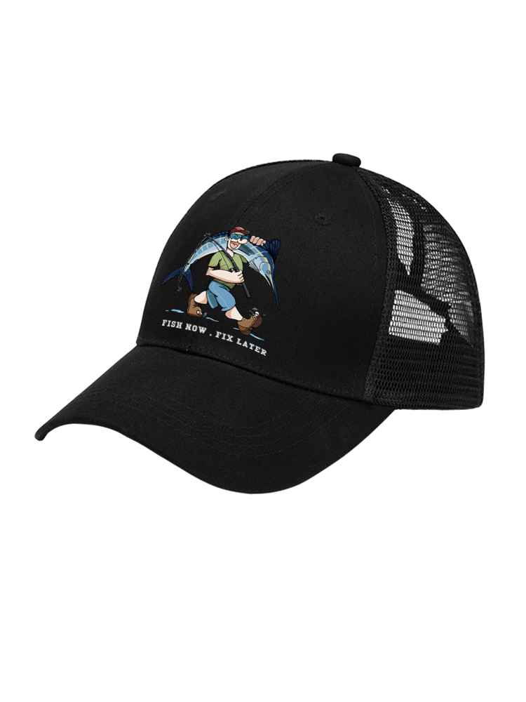 Fishing is the First Rule Mesh Velcro Hat