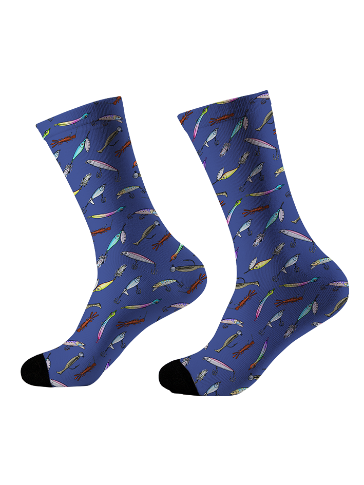 Tough Bait Decisions Full Print Fishing Socks