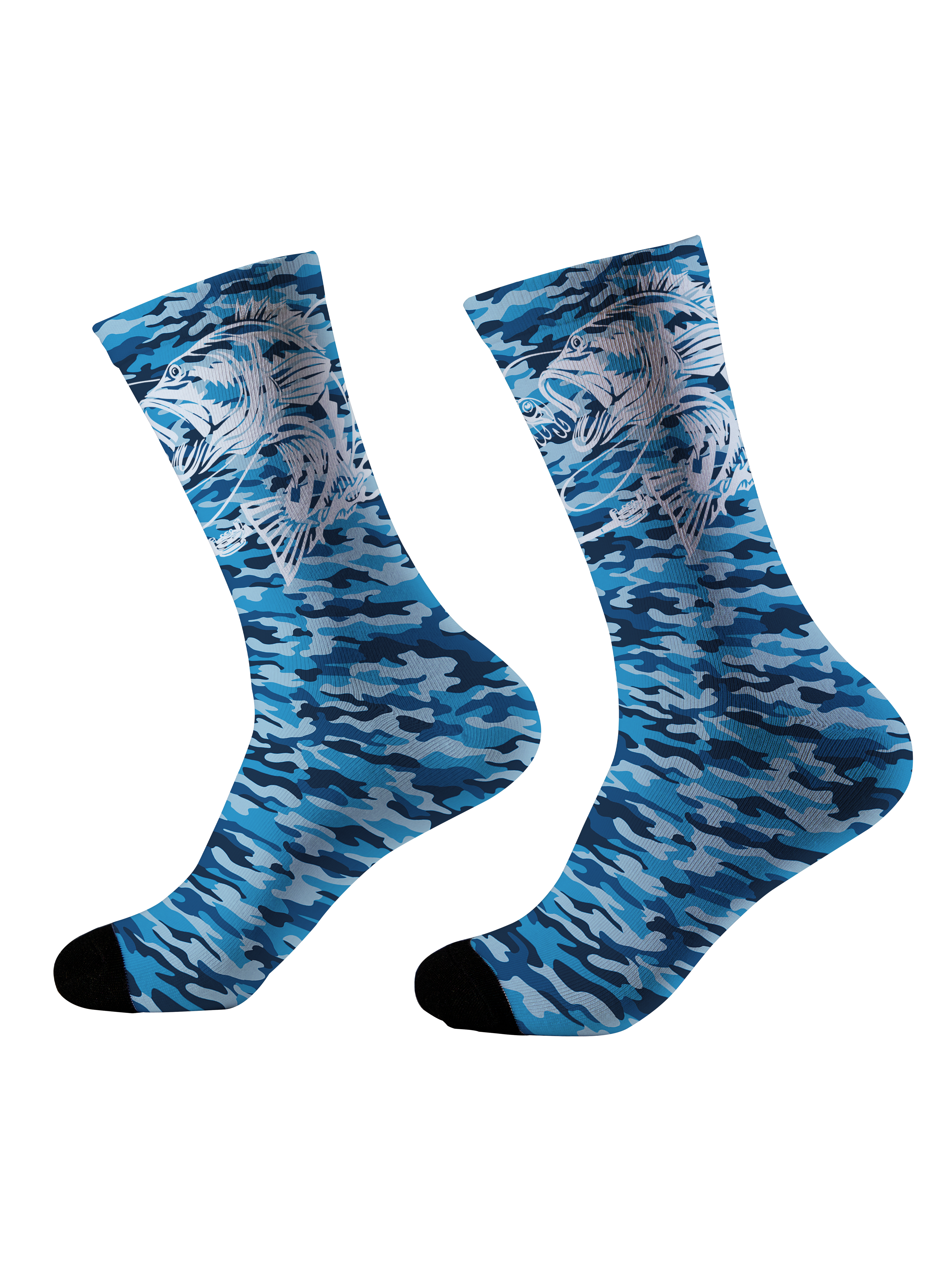 Legend of the Untamed Bass Full Print Fishing Socks