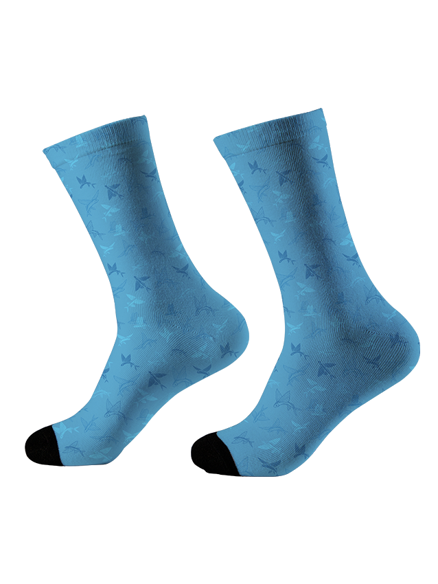 Ocean Breeze Flying Fish Full Print Fishing Socks