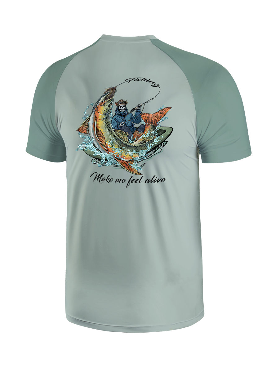 Fishing Make Me Feel Alive Vibrant Fishing Tee