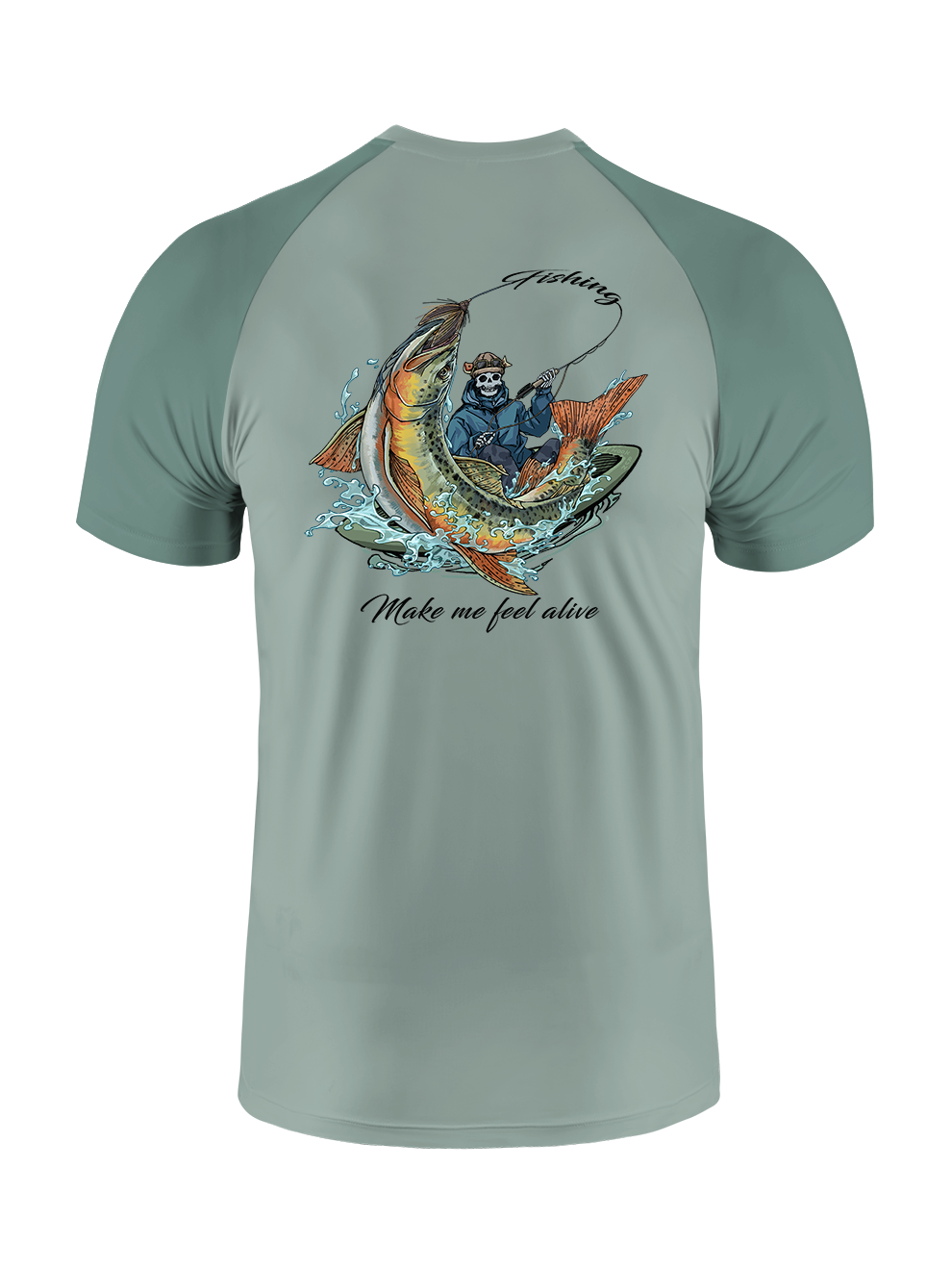 Fishing Make Me Feel Alive Vibrant Fishing Tee