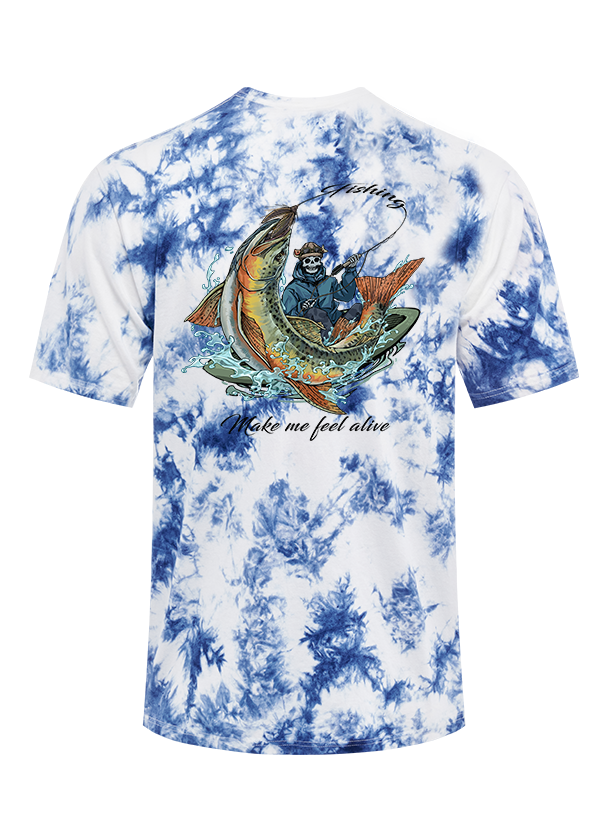 Fishing Make Me Feel Alive Tie Dye Tee