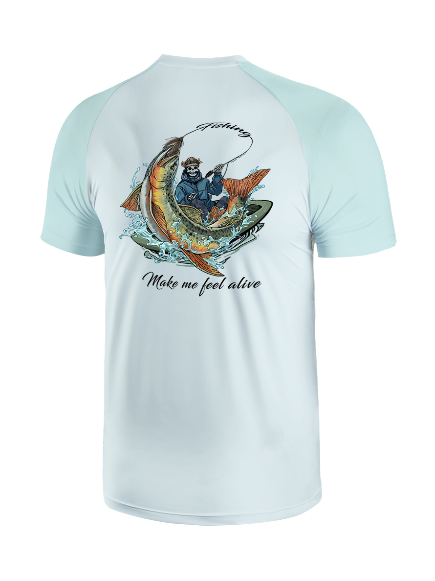 Fishing Make Me Feel Alive Vibrant Fishing Tee