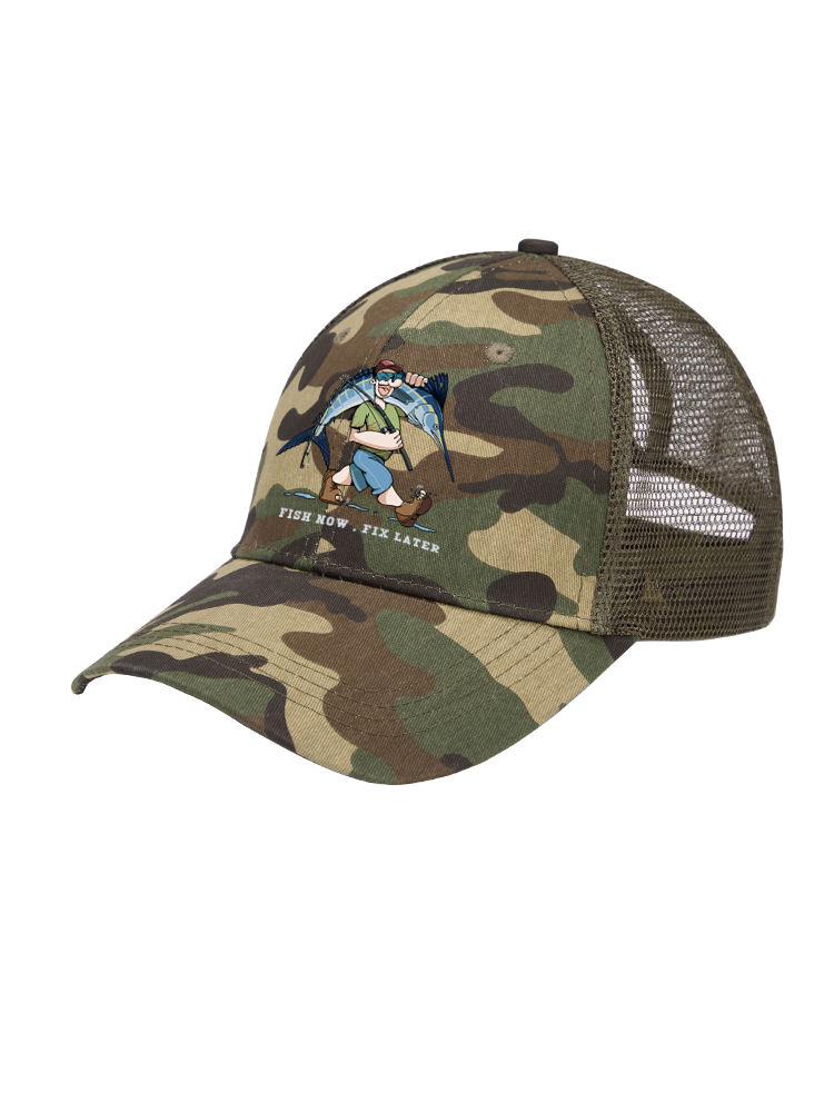 Fishing is the First Rule Mesh Velcro Hat