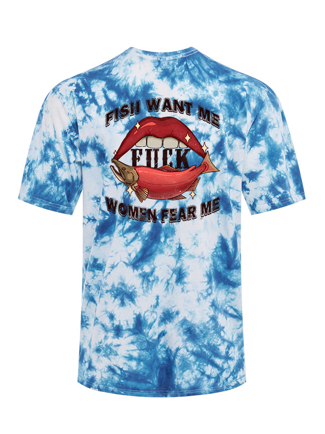 Fish Want Me Women Fear Me Tie Dye Tee